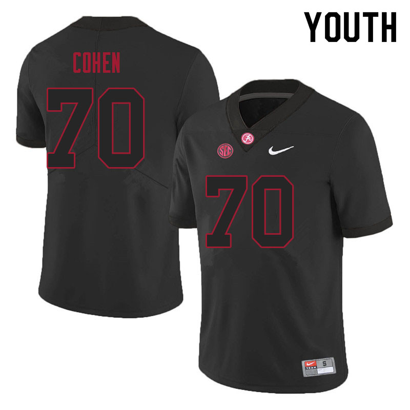 Alabama Crimson Tide Youth Javion Cohen #70 Black NCAA Nike Authentic Stitched 2021 College Football Jersey EM16X40XR